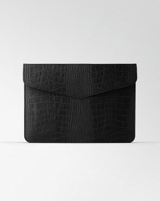 Чохол Magnetic із чорного тиснення під крокодила для MacBook