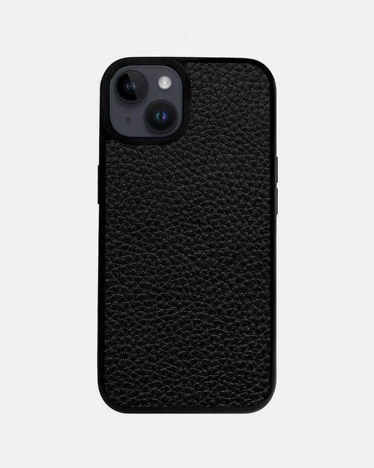 Чохол із чорної телячої шкіри флотар для iPhone 14 Plus