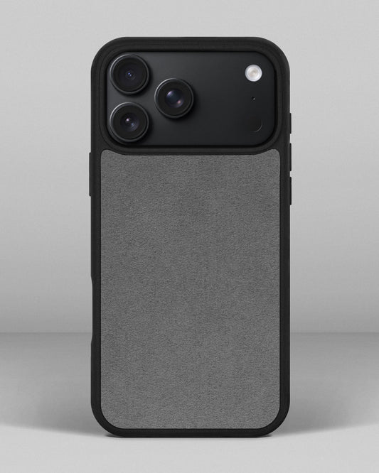 Чохол із світло-сірою вставкою з алькантари для iPhone 18 Pro Max