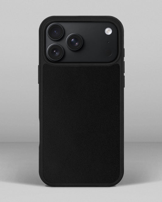 Чохол із чорної телячої шкіри для iPhone 18 Pro Max