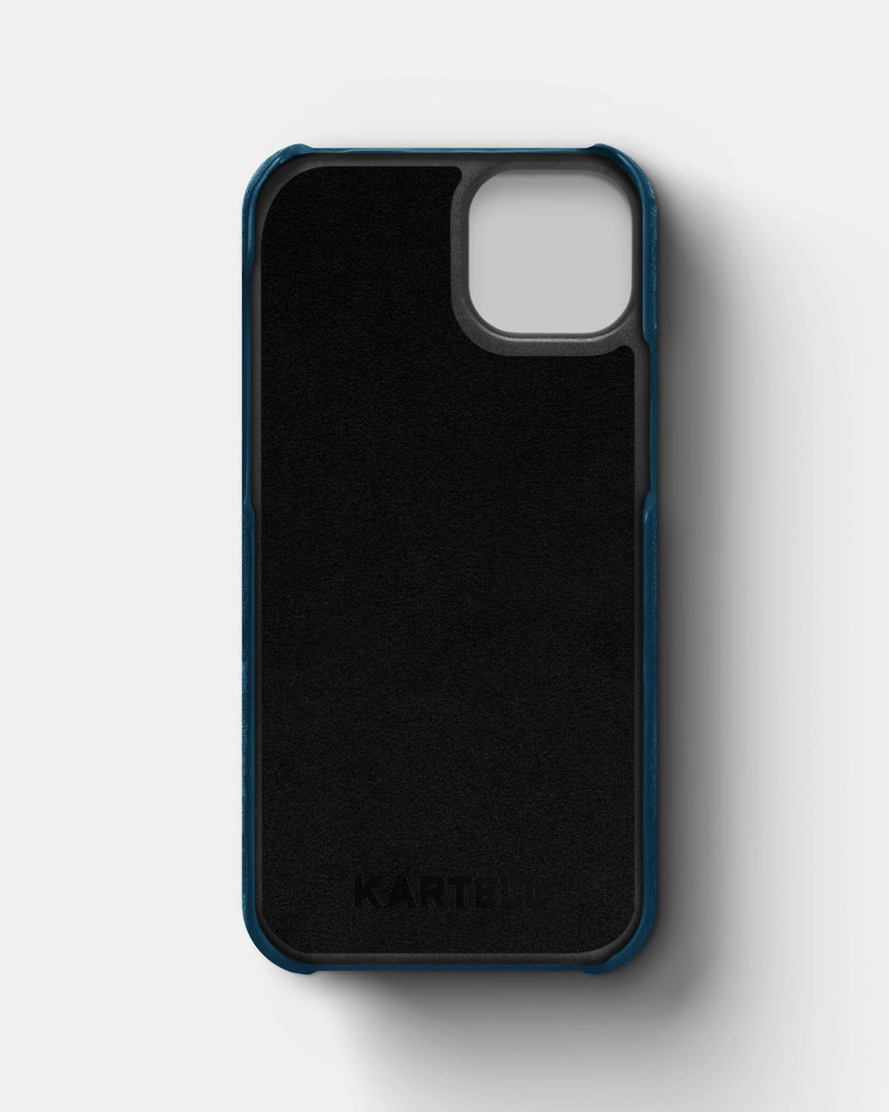 Blue alcantara case for iPhone 14