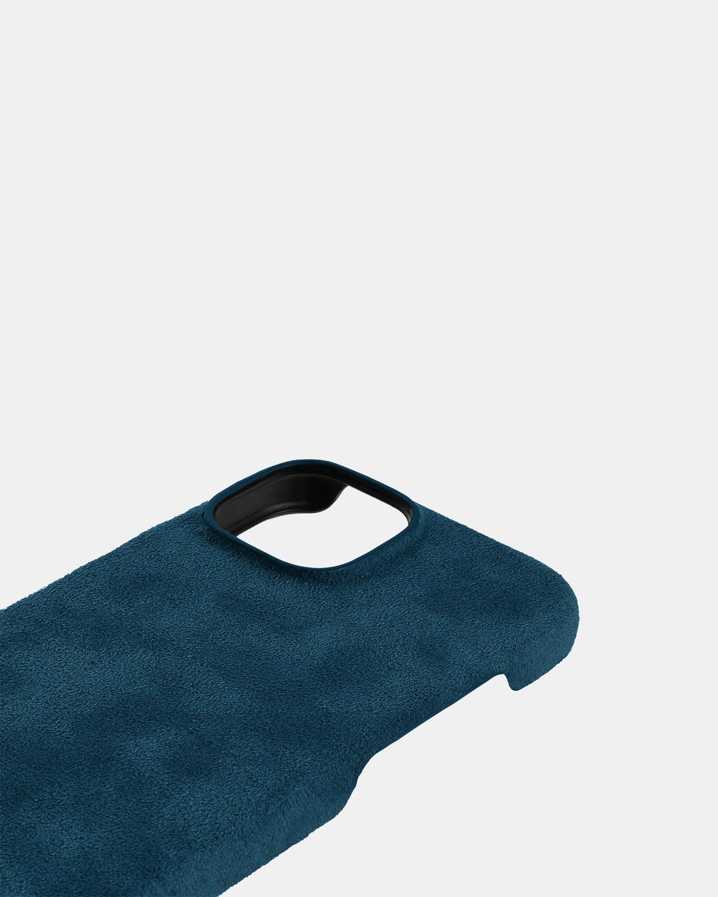 Синій чохол з алькантари для iPhone 14
