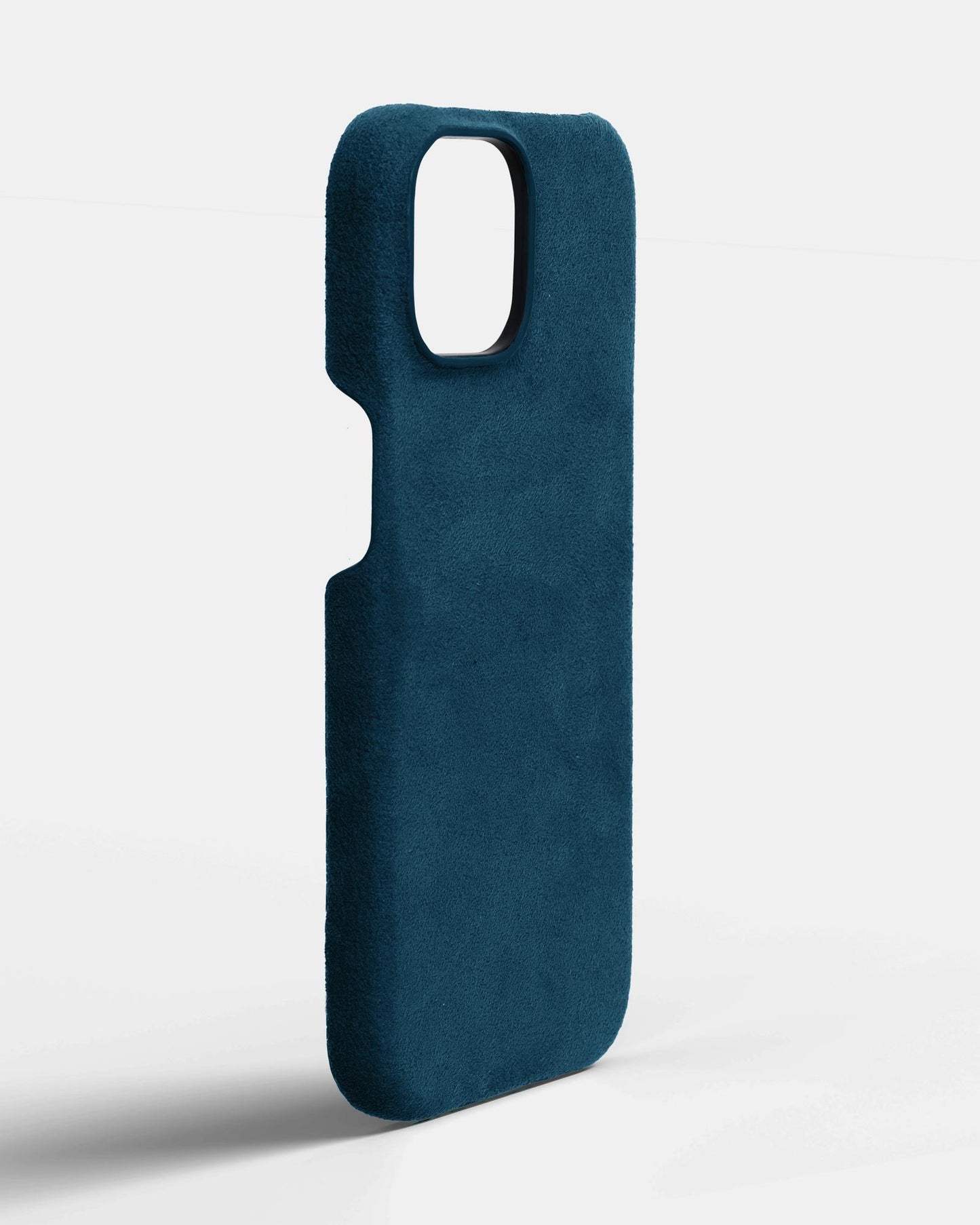 Синій чохол з алькантари для iPhone 14 Plus
