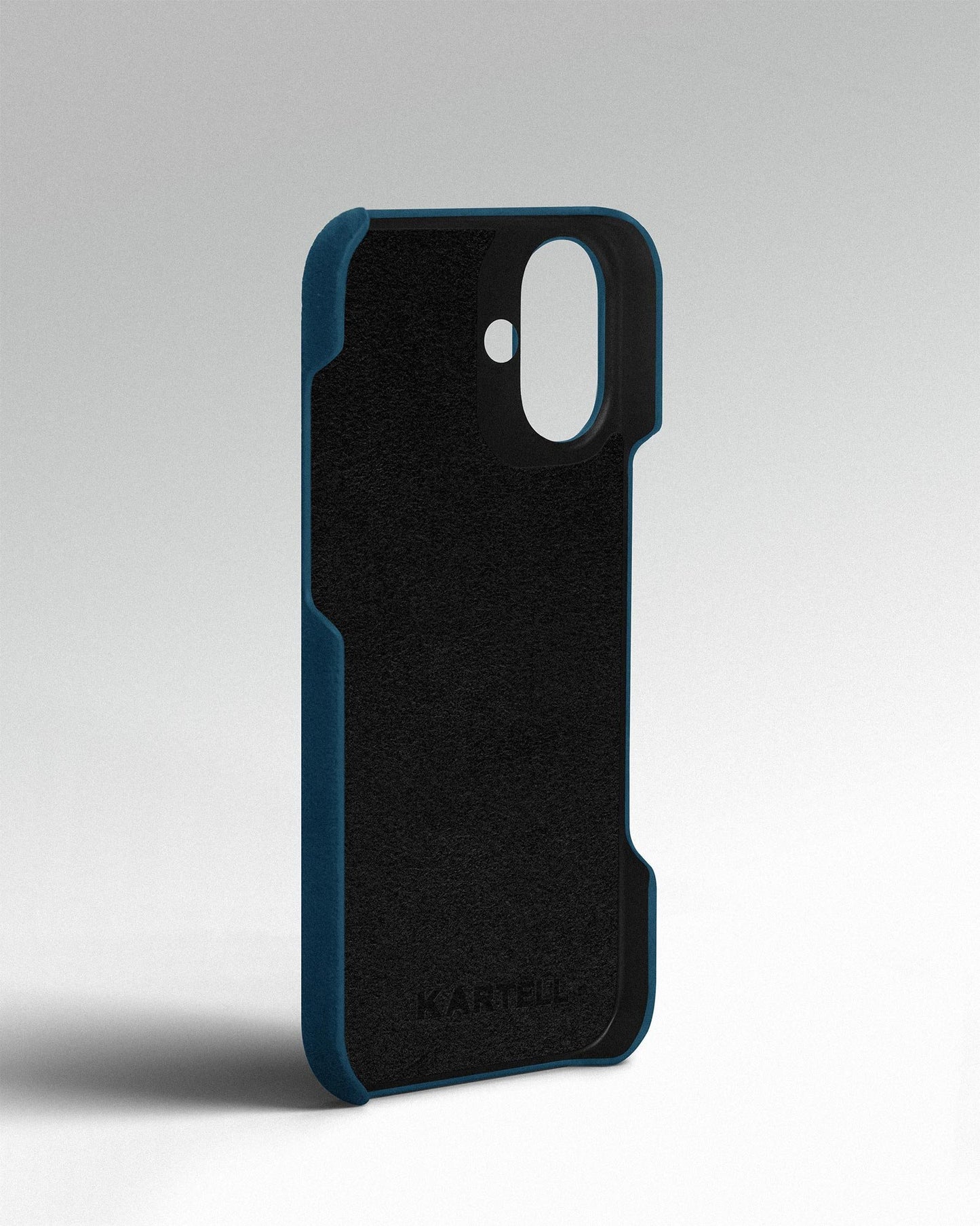 Синій чохол з алькантари для iPhone 16