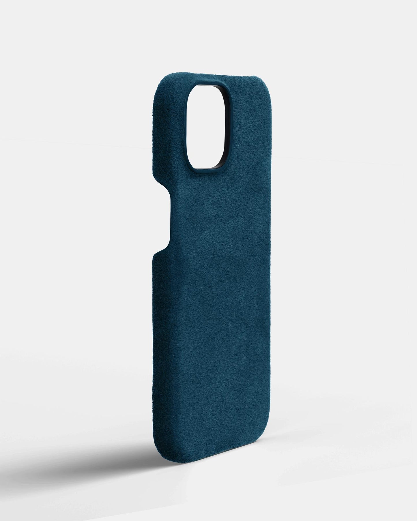 Синій чохол з алькантари для iPhone 14