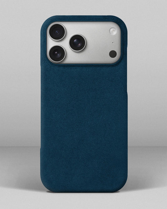 Синій чохол з алькантари для iPhone 17 Pro Max