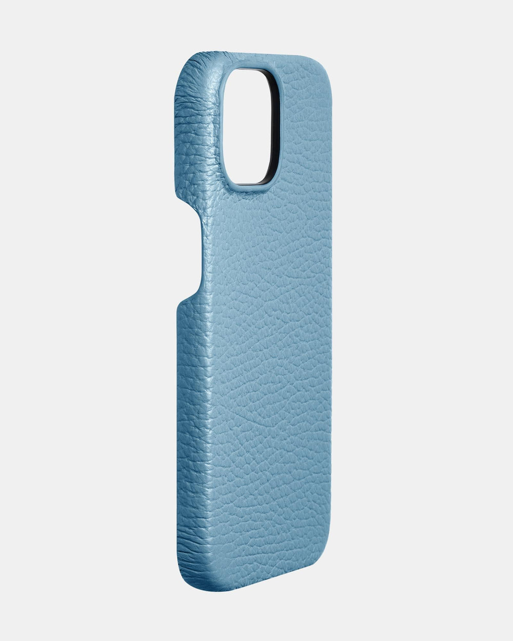 Блакитний шкіряний обтягнутий чохол для iPhone 15