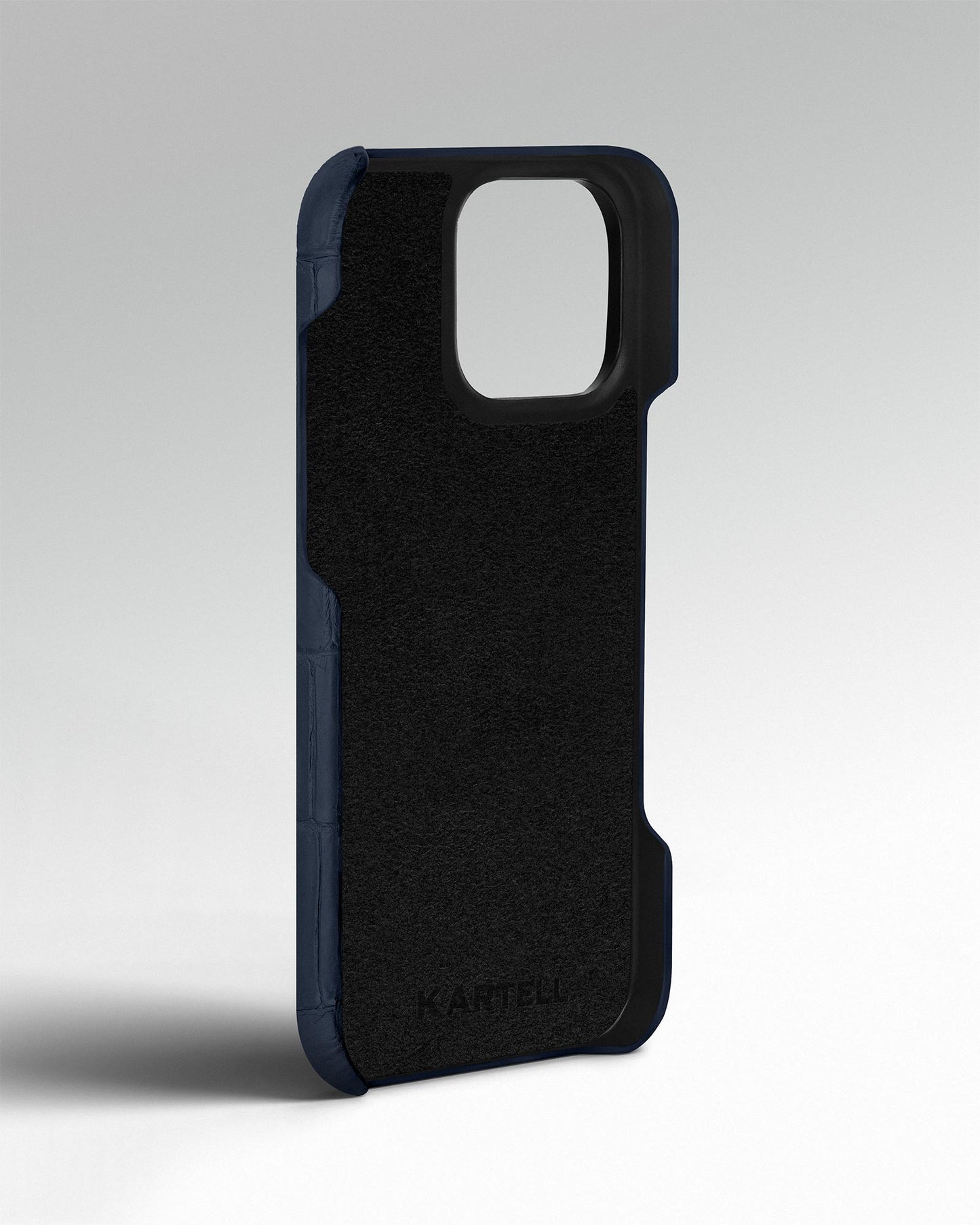 Темно-синій чохол обтягнутий шкірою крокодила для iPhone 14 Pro Max