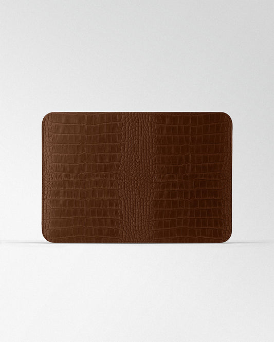 Чохол Minimalist з коричневого тиснення під крокодила для MacBook