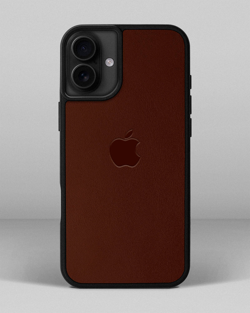 Чохол для iPhone 15 Plus в рудому кольорі з логотипом яблука
