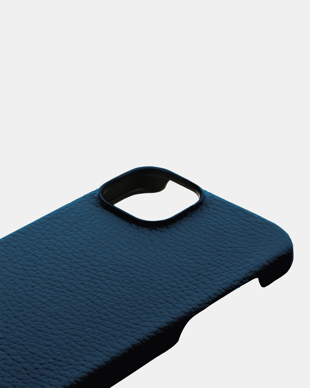 Темно-синій шкіряний обтягнутий чохол для iPhone 15