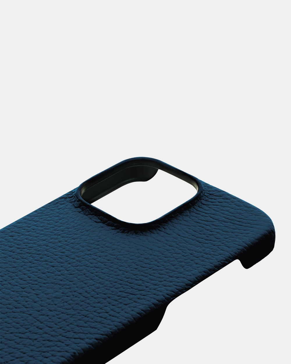 Темно-синій шкіряний обтягнутий чохол для iPhone 14 Pro Max