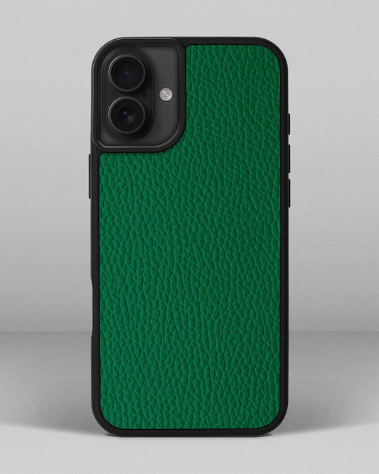 Чохол із яскраво-зеленої телячої шкіри флотар для iPhone 16 Plus