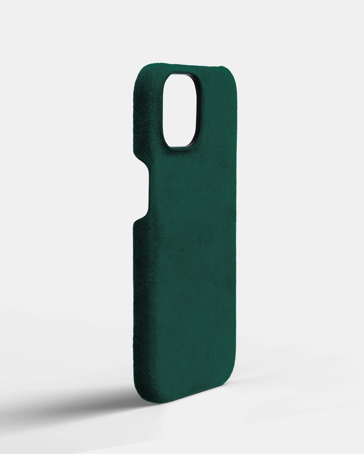 Зелений чохол з алькантари для iPhone 14