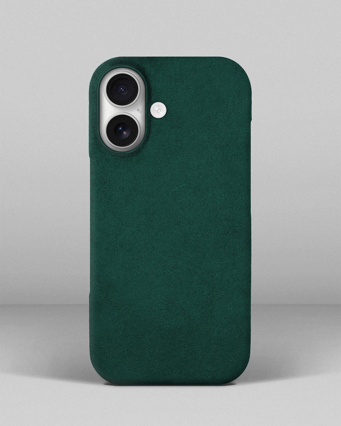 Зелений чохол з алькантари для iPhone 17