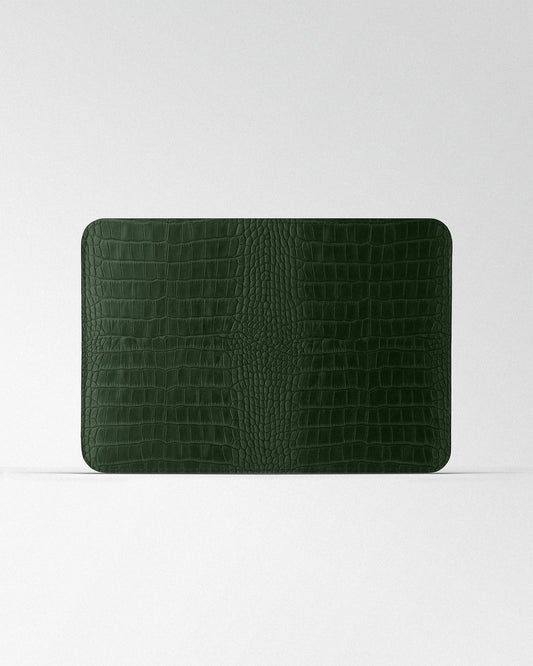 Чохол Minimalist з зеленого тиснення під крокодила для MacBook