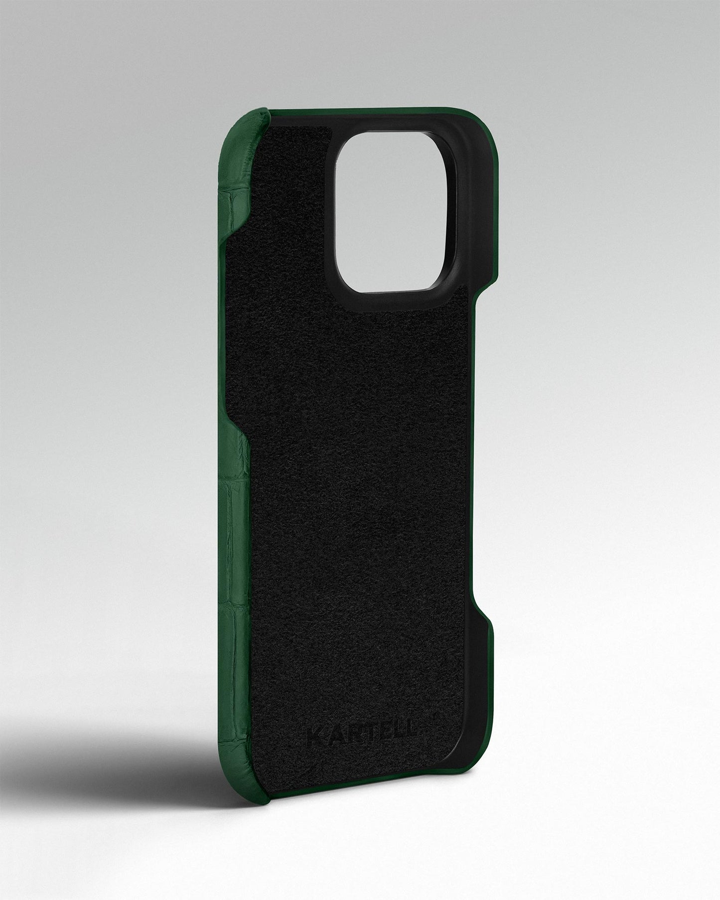 Темно-зелений чохол обтягнутий шкірою крокодила для iPhone 14 Pro Max