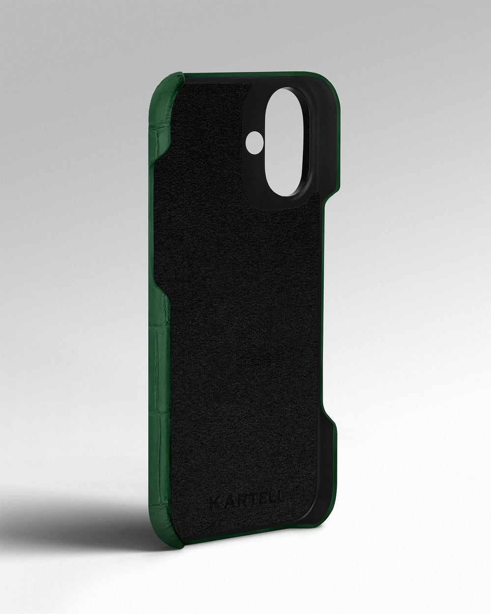 Dark Green Crocodile Leather Case for iPhone 15 Plus