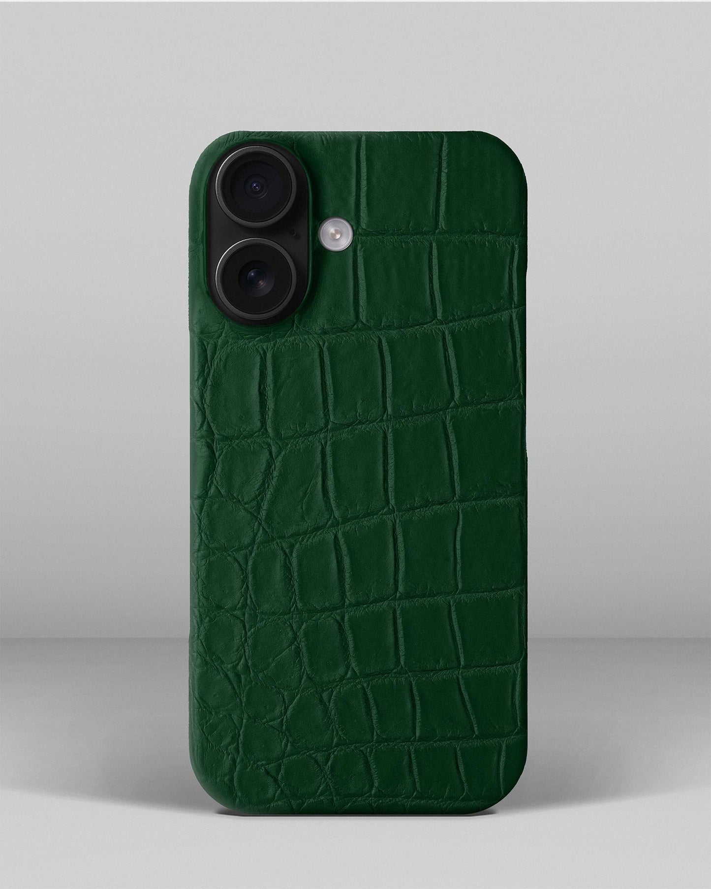 Темно-зелений чохол обтягнутий шкірою крокодила для iPhone 14