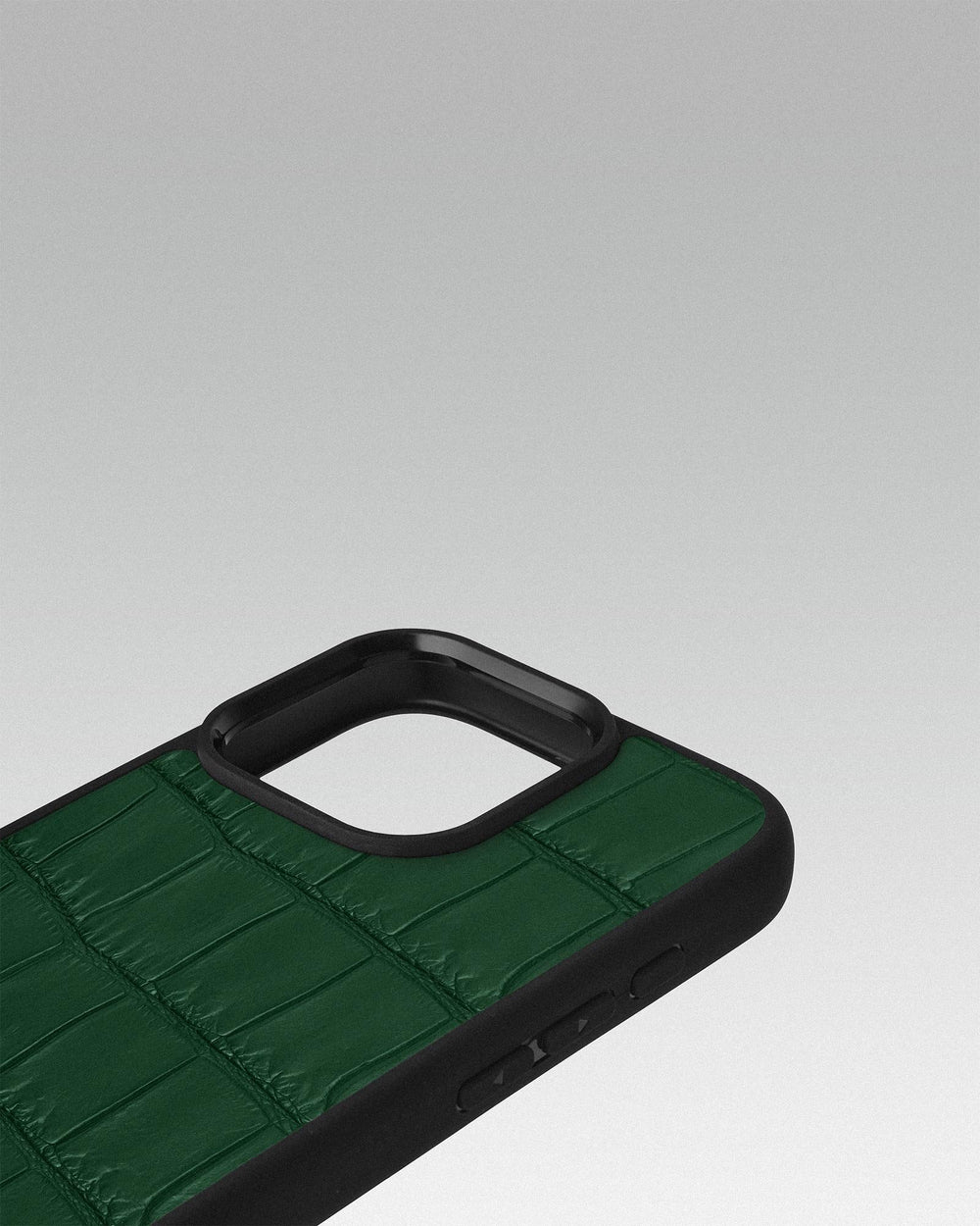 Dark green crocodile leather case for iPhone 16 Pro
