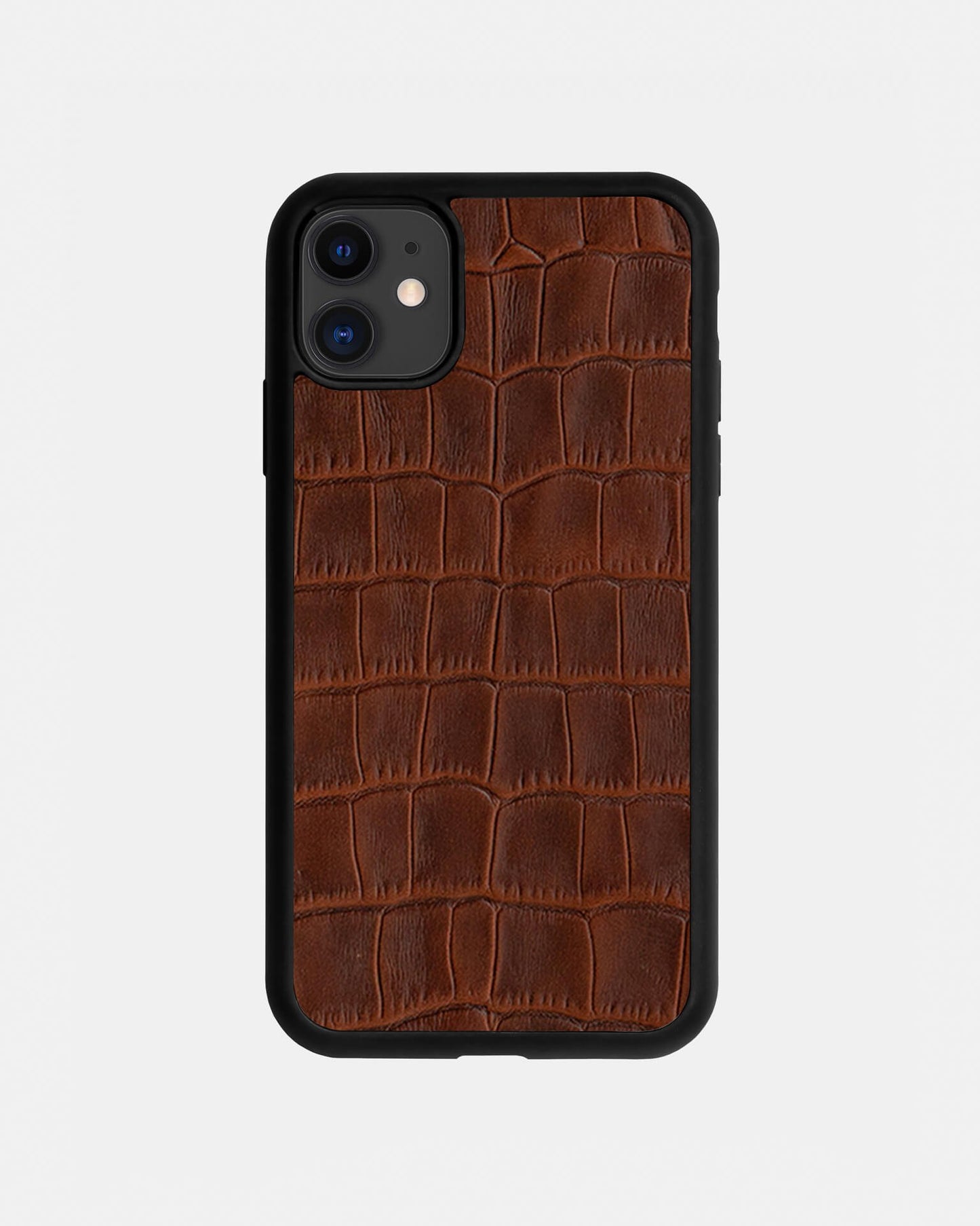 Чохол із рудого тиснення під крокодила на телячій шкірі для iPhone 11