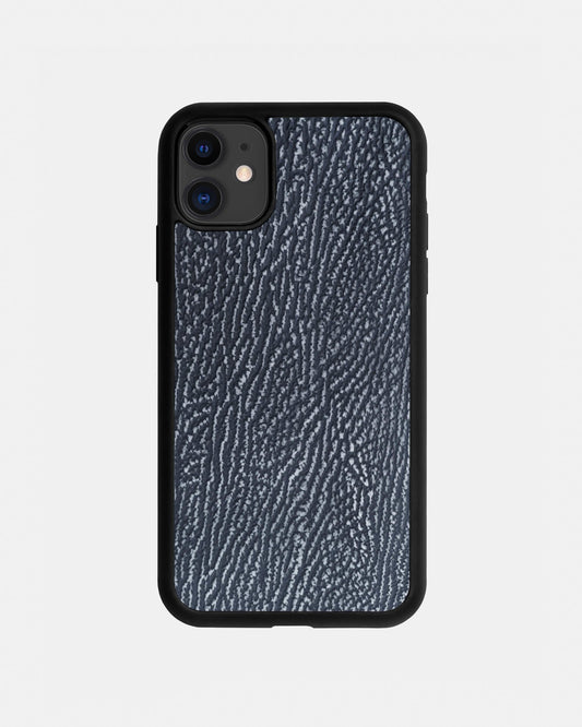 Dark gray shark leather case for iPhone 11