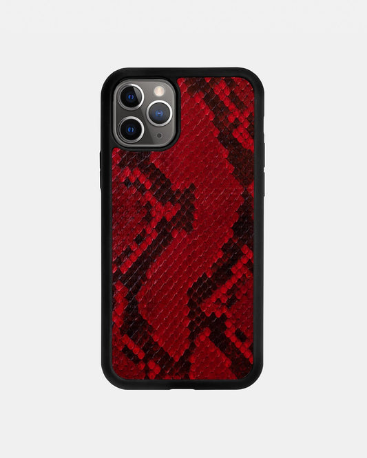 Чохол із червоної шкіри пітона з дрібними лусочками для iPhone 11 Pro