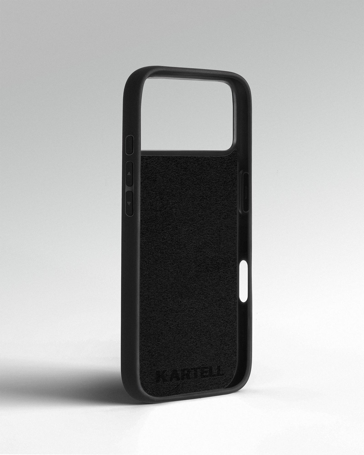 Внутрішня сторона чохла KARTELL для iPhone 18 Pro — підкладка з алькантари