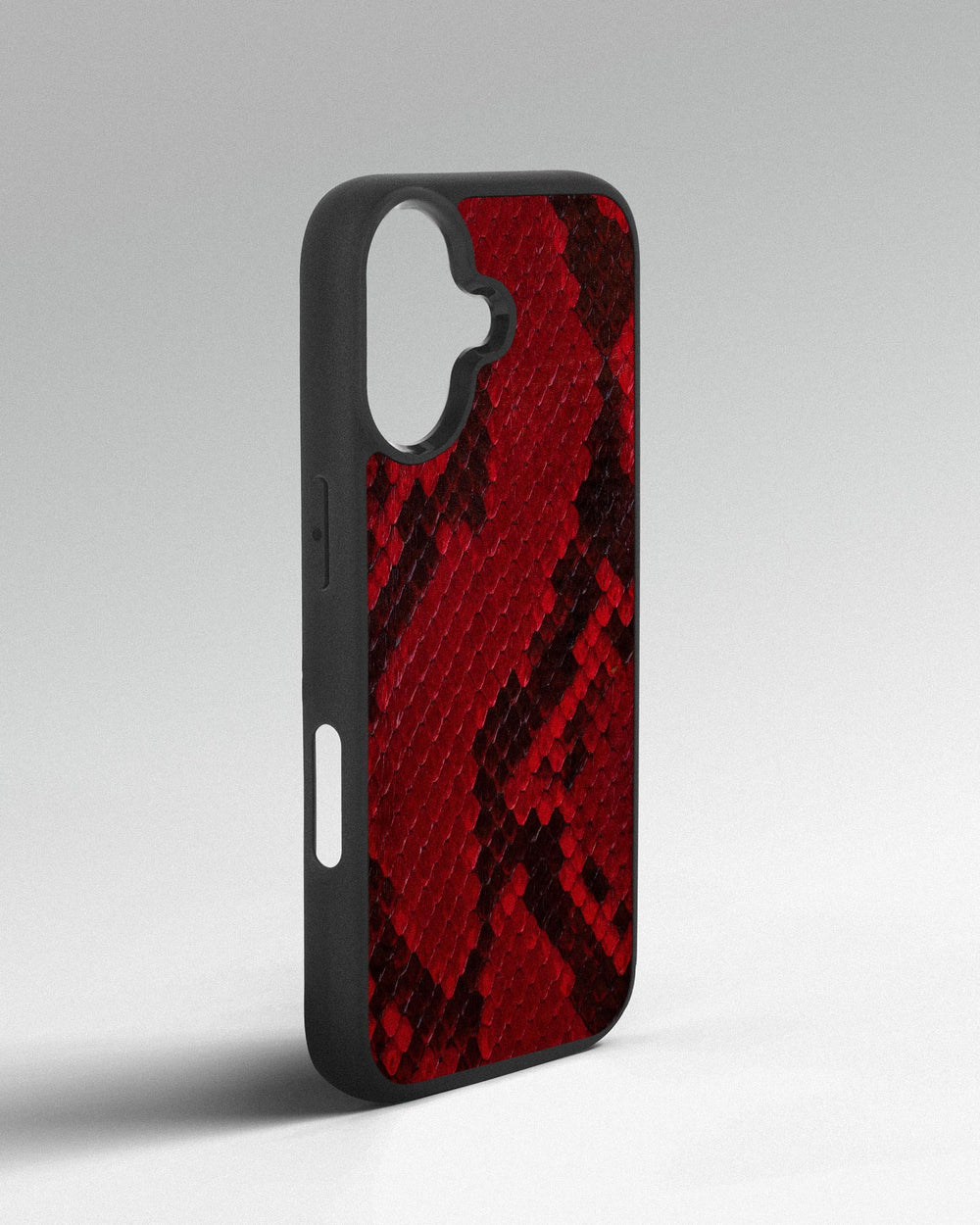 Чохол із червоної шкіри пітона з дрібними лусочками для iPhone 17