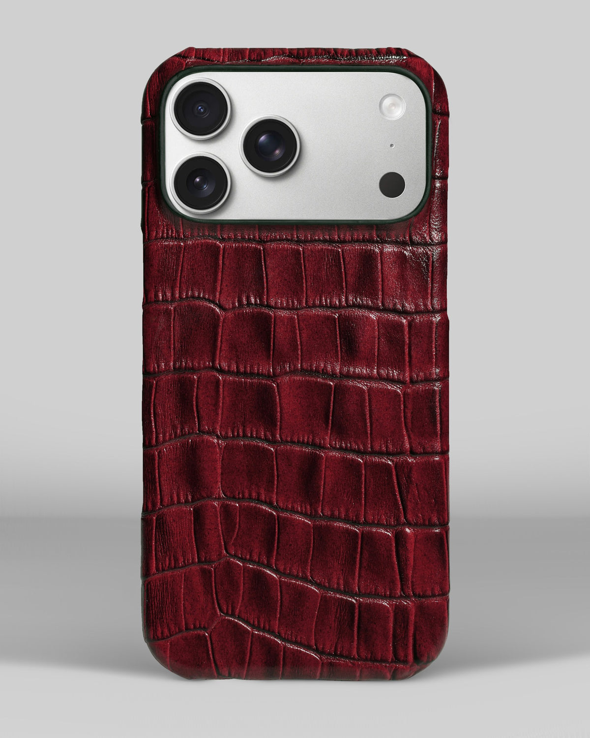 Червоний обтягнутий чохол з оновленого тиснення під крокодила для iPhone 18 Pro Max