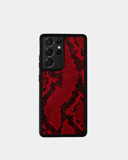 Чохол для Samsung з червоної шкіри пітона