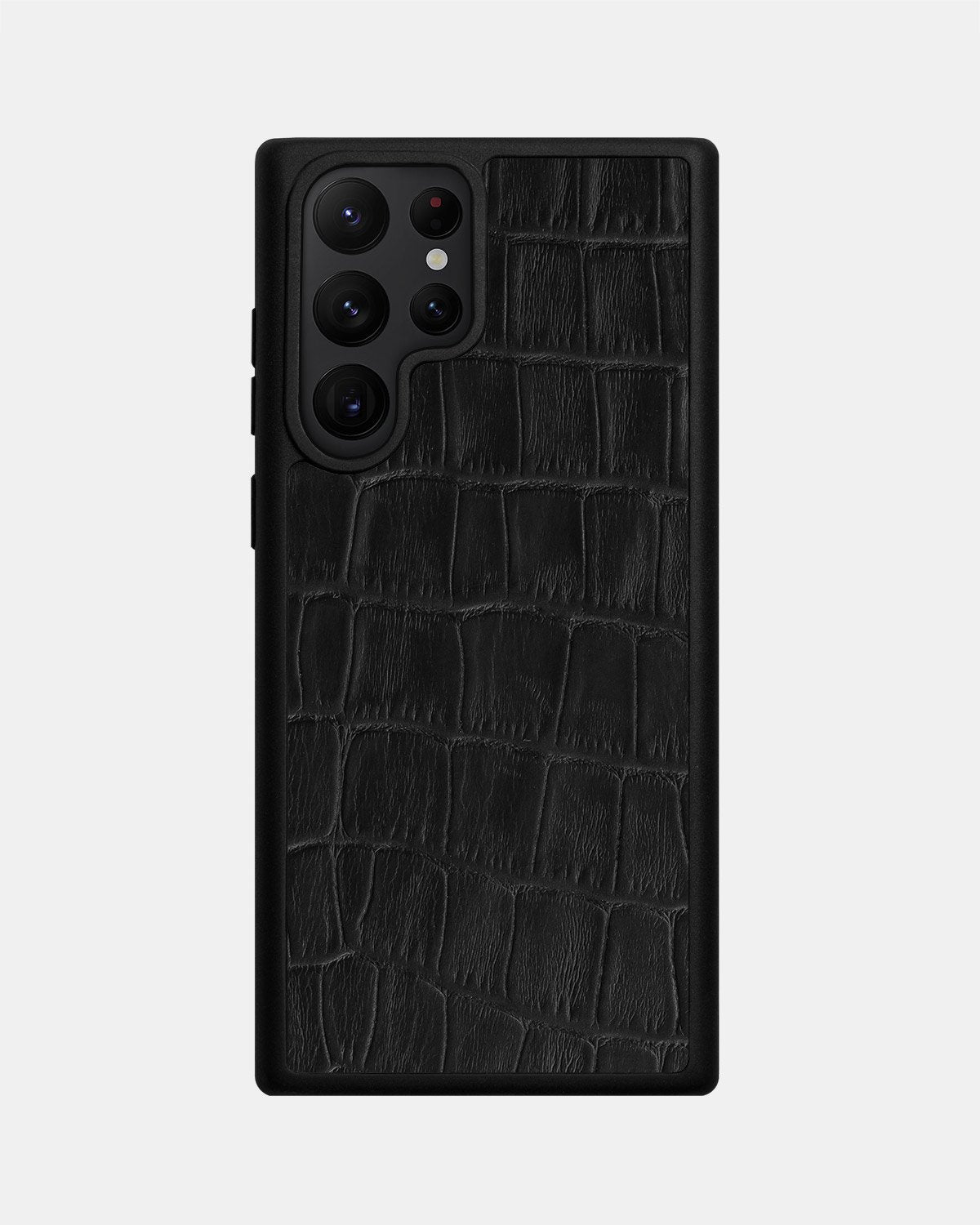 Чохол із чорного тиснення під крокодила на телячій шкірі для Samsung S22 Ultra