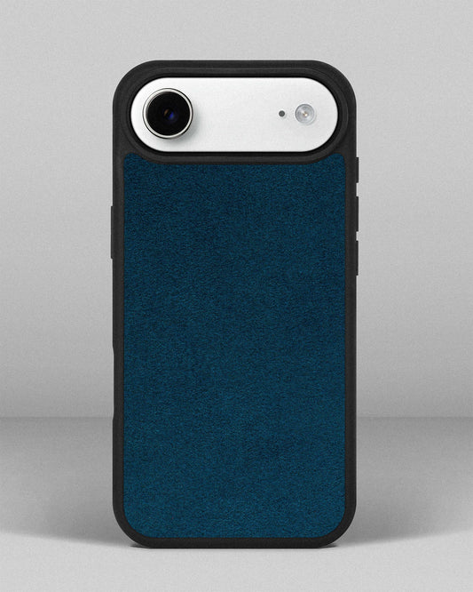 Case with blue Alcantara insert for iPhone 17 Air
