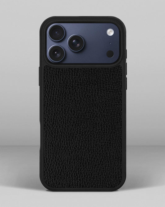 Чохол із чорної телячої шкіри флотар для iPhone 17 Pro Max
