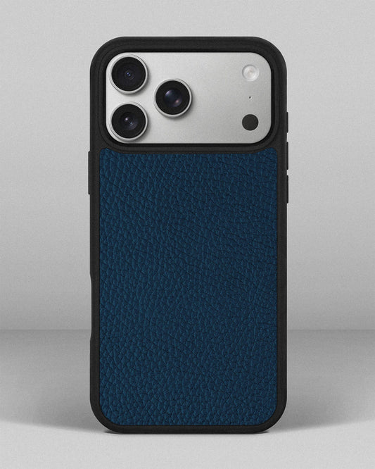 Navy blue calfskin floater case for iPhone 17 Pro Max