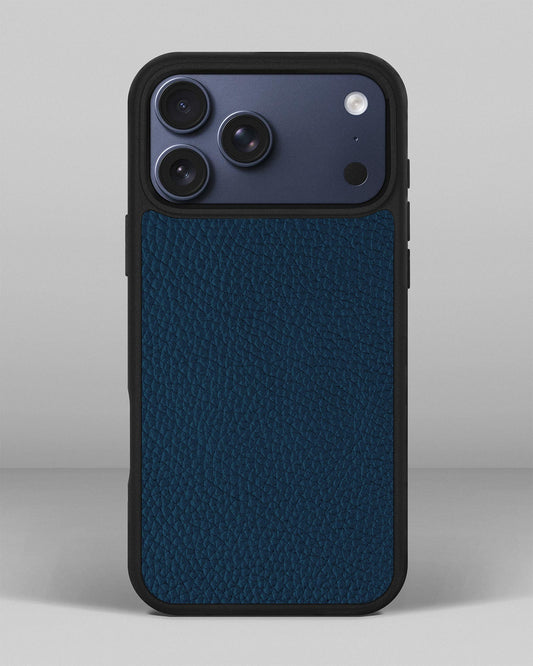 Чохол із темно-синьої телячої шкіри флотар для iPhone 17 Pro Max