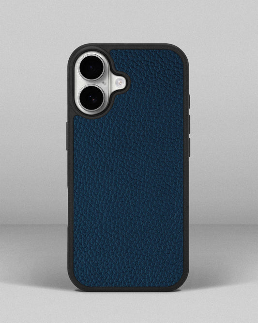 Navy blue calfskin floater case for iPhone 17