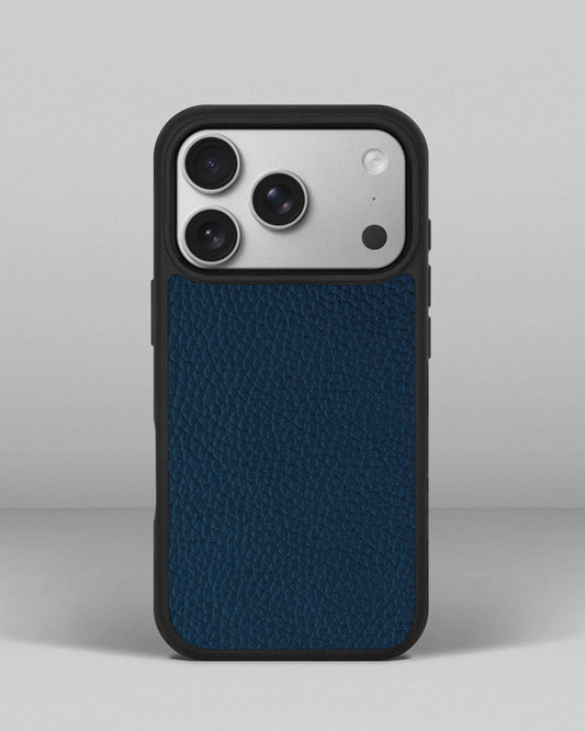 Navy blue calfskin floater case for iPhone 17 Pro
