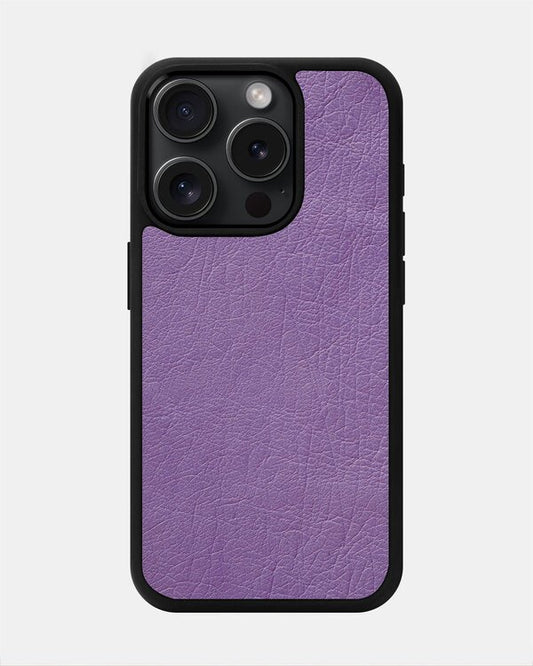 Чохол із лілової шкіри страуса без фолікул для iPhone 15 Pro Max